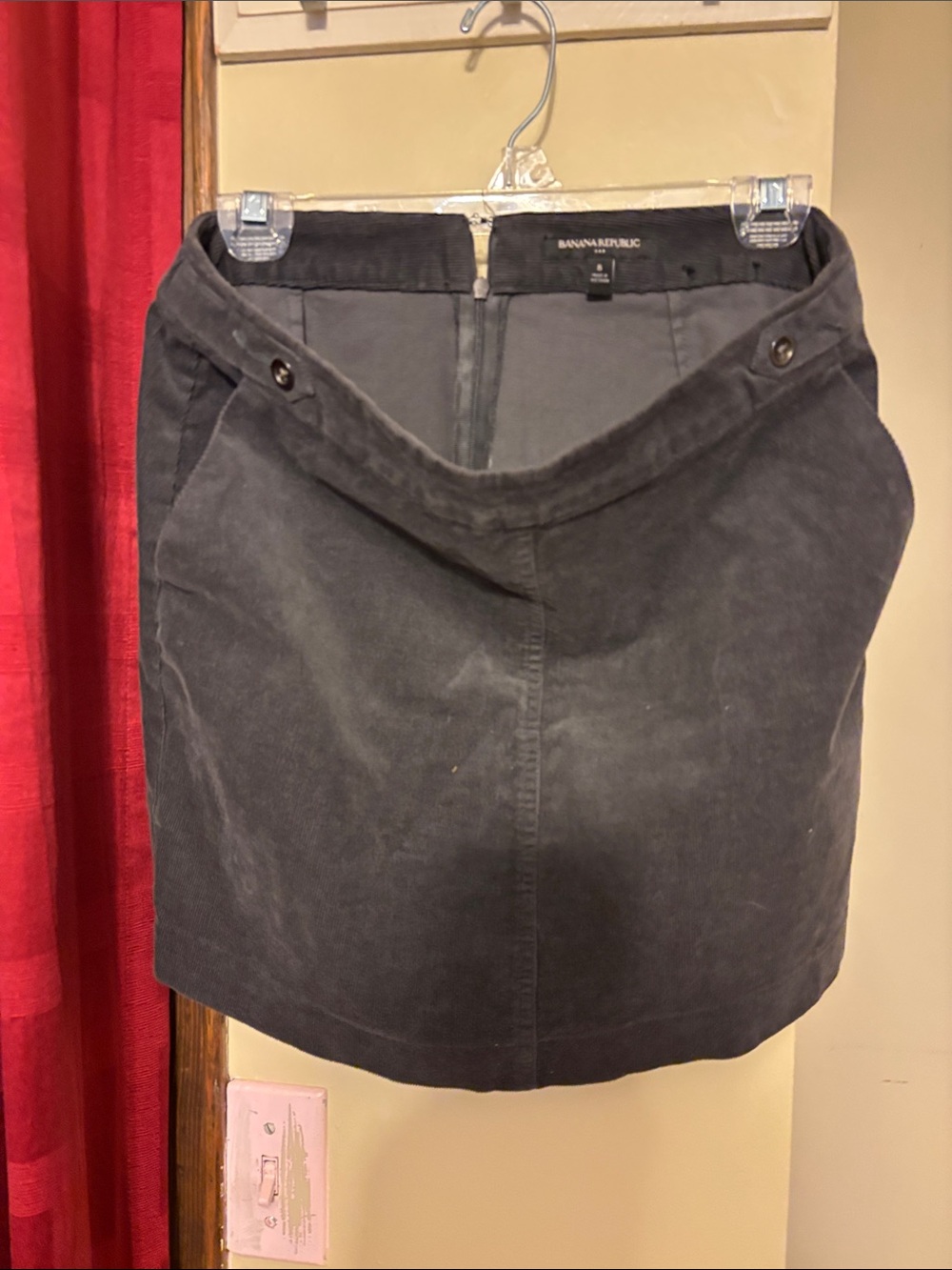 Banana Republic Charcoal Gray Corduroy Mini Skirt